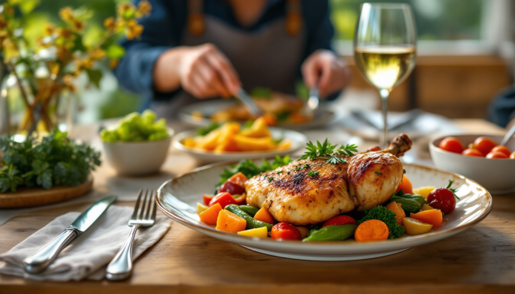 Assiette de plat rapide au four prête à servir