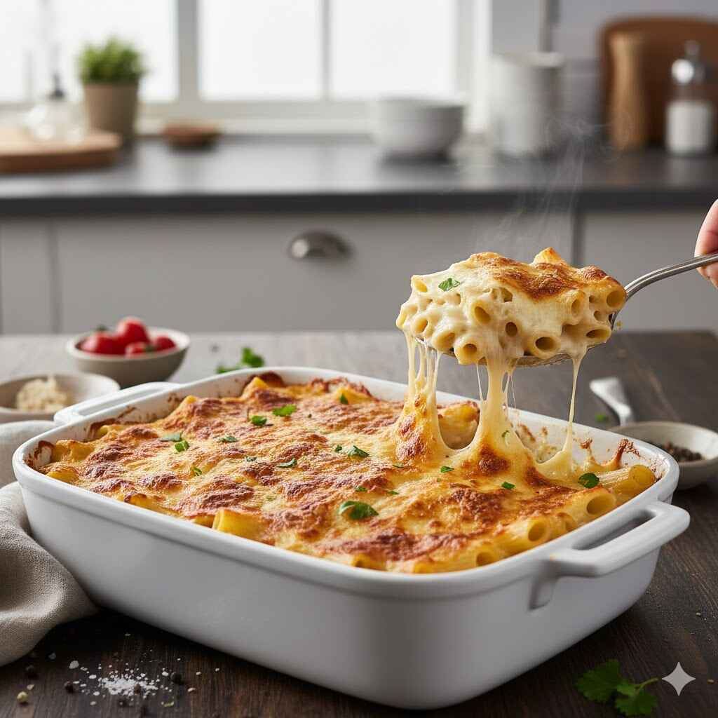 Gratin express de pâtes au four