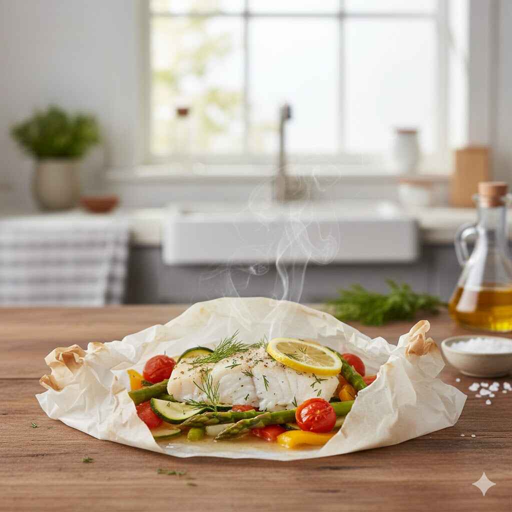 Papillotes de poisson et légumes
