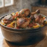 Recette one-pot facile au poulet, riz et légumes dans une seule casserole