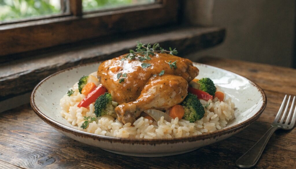 Assiette de recette one-pot facile prête à servir