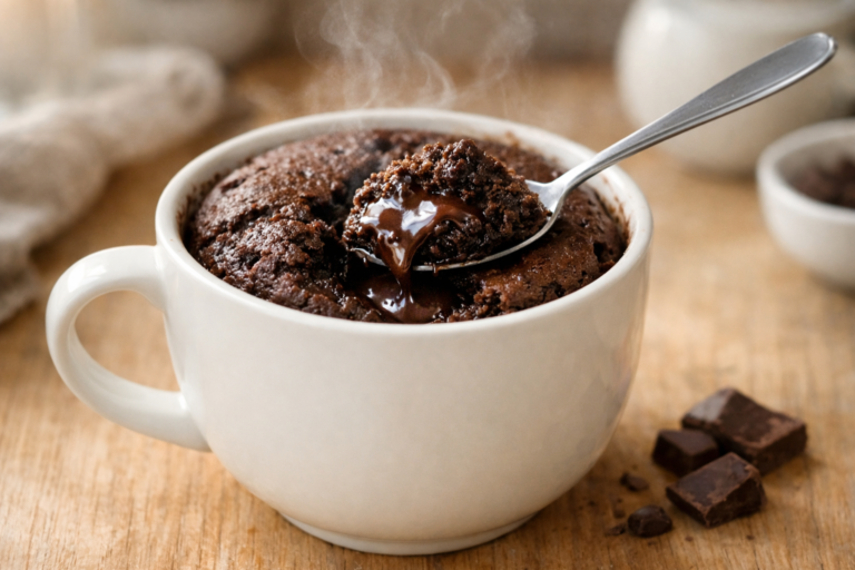 Mug cake au chocolat moelleux