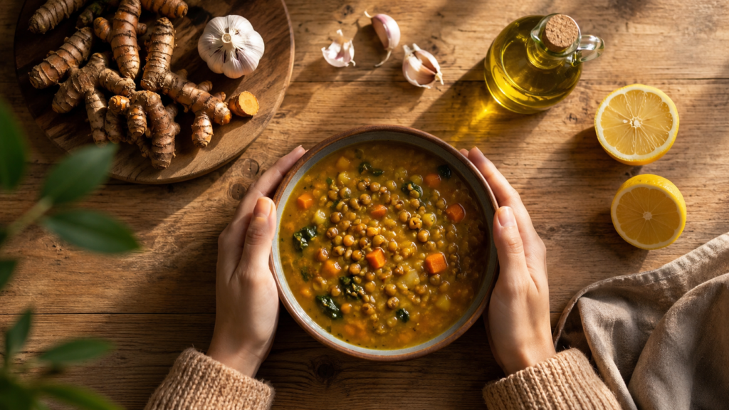 Soupe de lentilles maison aux épices naturelles pour maigrir sans régime restrictif
