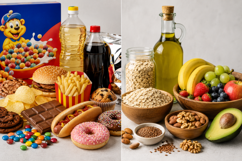 Comparaison aliments transformés vs aliments naturels non transformés : faire les bons choix au quotidien